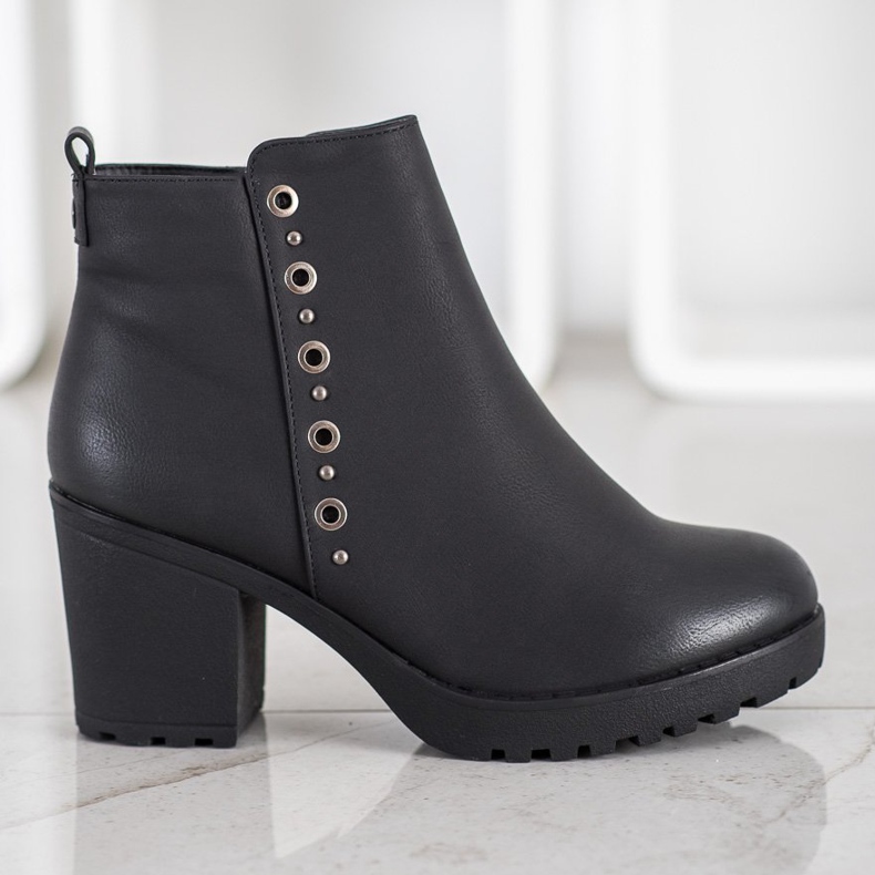 J. Star Bottines noires avec ornement le noir 2