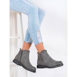 Goodin Bottes en éco-cuir gris 1