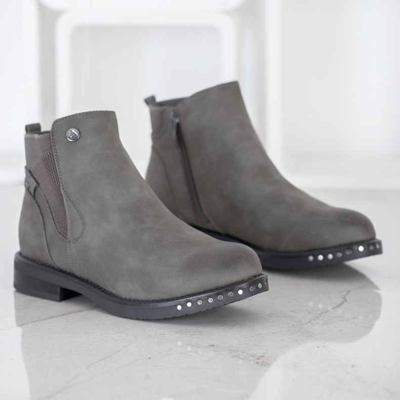 Goodin Bottes en éco-cuir gris 2