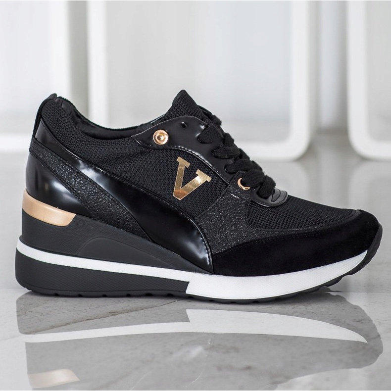 Vinceza Baskets compensées Vincez le noir 1