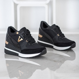 Vinceza Baskets compensées Vincez le noir 3