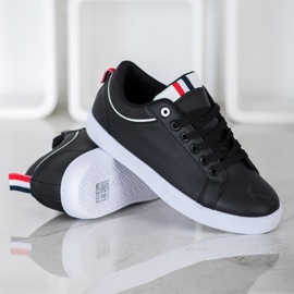 SHELOVET Baskets élégantes en cuir écologique le noir 1 SHELOVET Baskets élégantes en cuir écologique le noir 1