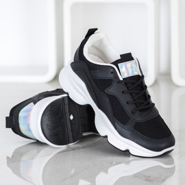 SHELOVET Baskets noires confortables 1