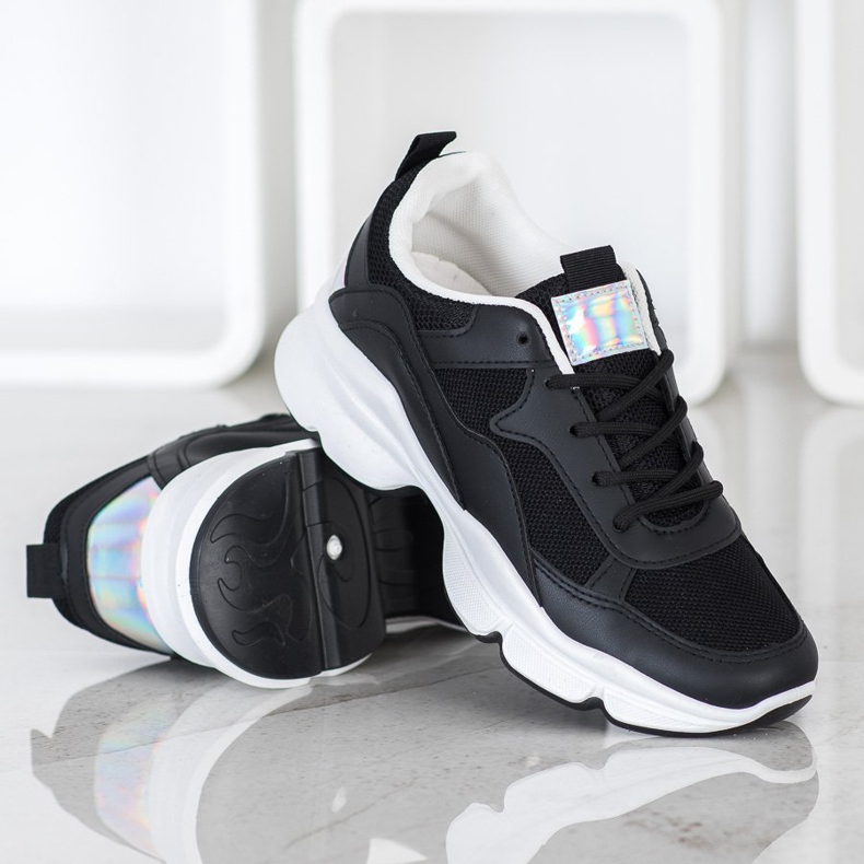 SHELOVET Baskets noires confortables le noir 1