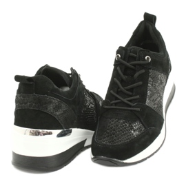 Chaussures de sport pour femmes attachées Filippo DP1505 / 20 noir le noir 3