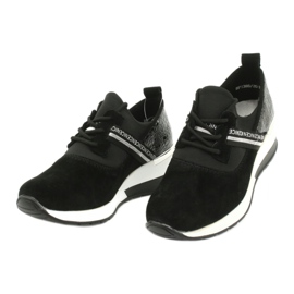 Filippo Chaussures de sport en cuir Slipony DP1388 / 20 BK Nice noir argent 2