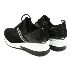 Filippo Chaussures de sport en cuir Slipony DP1388 / 20 BK Nice noir argent 5