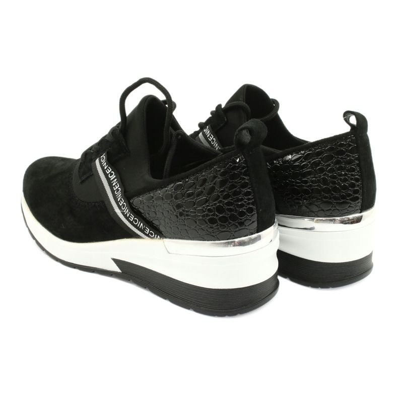 Filippo Chaussures de sport en cuir Slipony DP1388 / 20 BK Nice noir argent 5