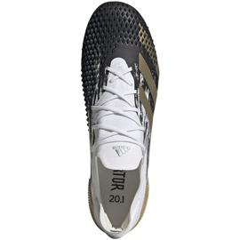 Chaussures de foot Adidas Predator Mutator 20.1 LM Fg FW9182 blanche gris 1