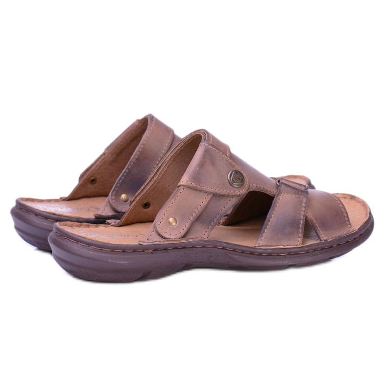 Polbut Pantoufles Cuir Marron Homme Sandales Hideki brun 1 Polbut Pantoufles Cuir Marron Homme Sandales Hideki brun 1