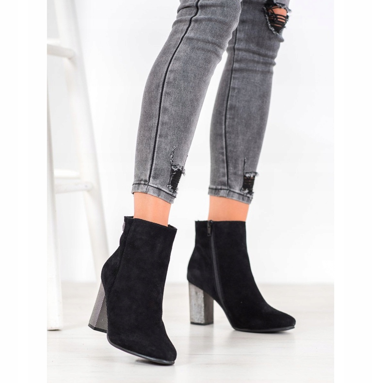 Goodin Bottines En Cuir Sur Un Pilier noir 1