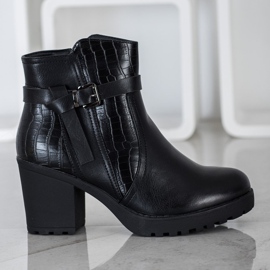 J. Star Bottes confortables sur la plate-forme le noir 4