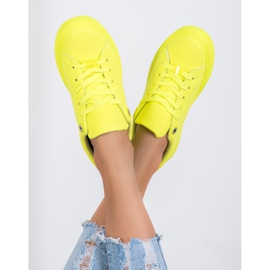 SHELOVET Baskets avec cuir écologique jaune 2