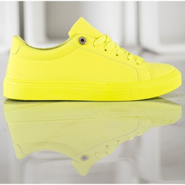 SHELOVET Baskets avec cuir écologique jaune 3