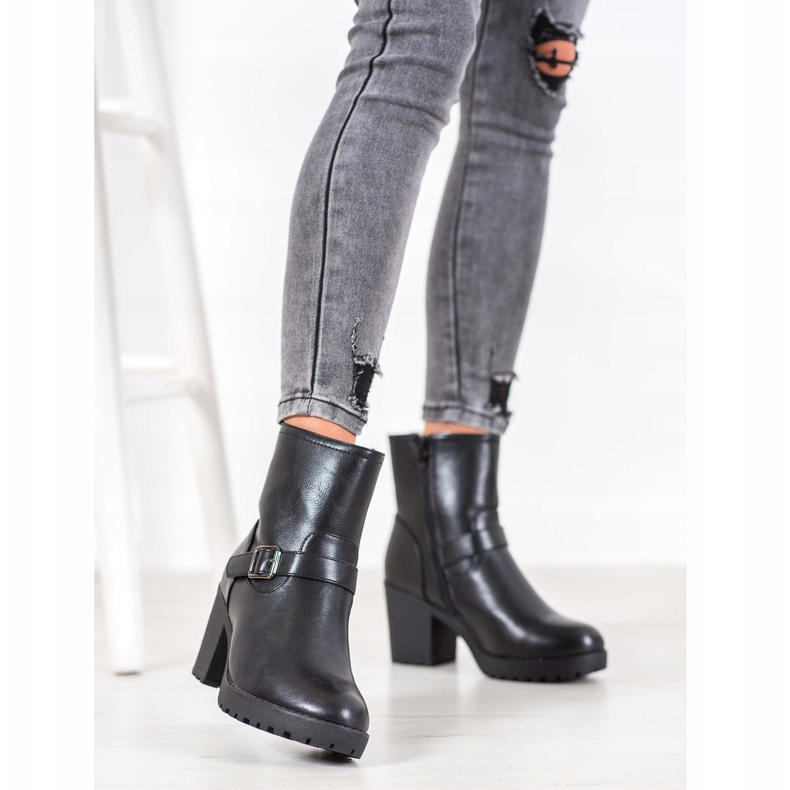 J. Star Bottes à la mode sur la plate-forme noir 1