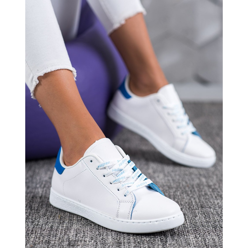 SHELOVET Chaussures de sport à la mode blanc bleu 1