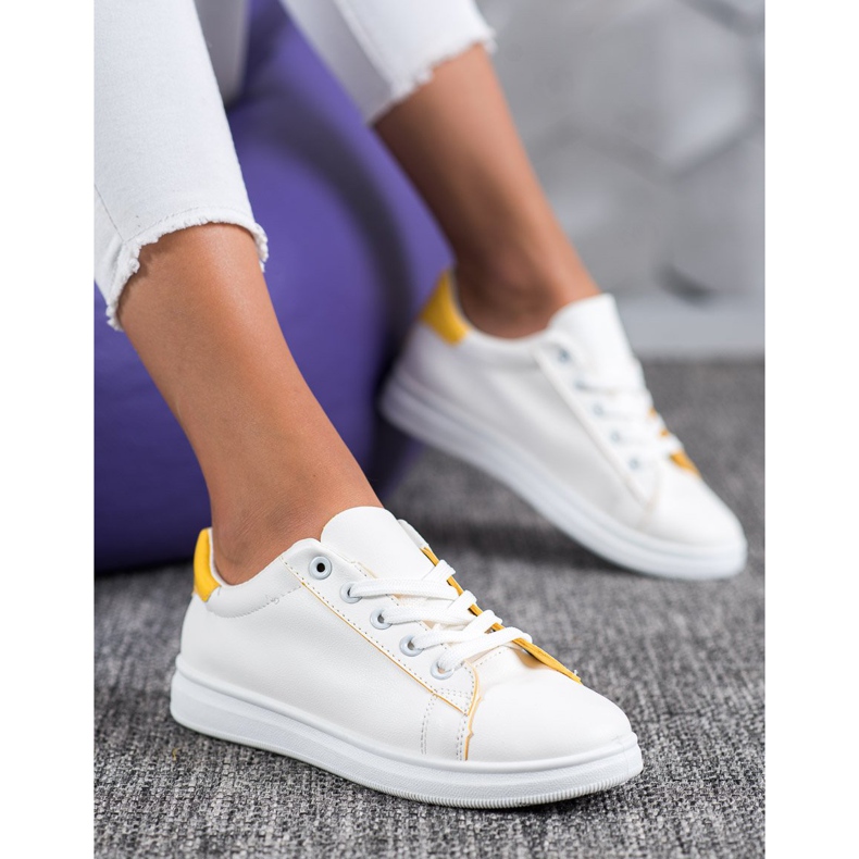 SHELOVET Chaussures de sport classiques blanc jaune 1