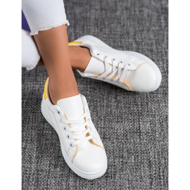 SHELOVET Chaussures de sport classiques blanc jaune 2