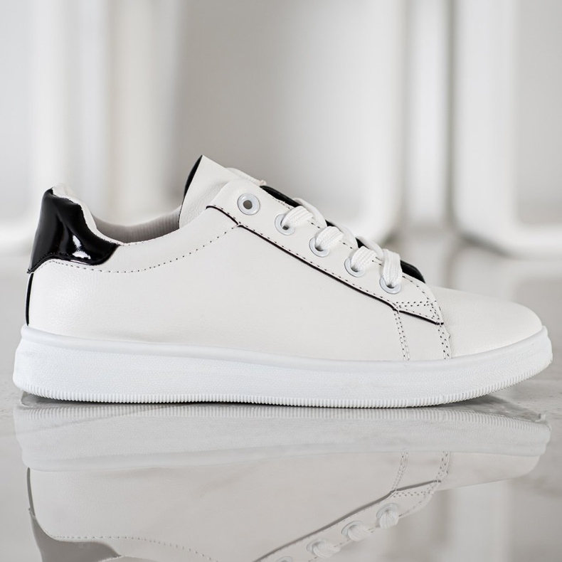 SHELOVET Chaussures de sport classiques blanche le noir 2