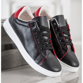 SHELOVET Chaussures de sport classiques noir rouge 2