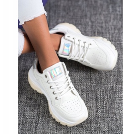 SHELOVET Baskets en cuir écologique blanche 2