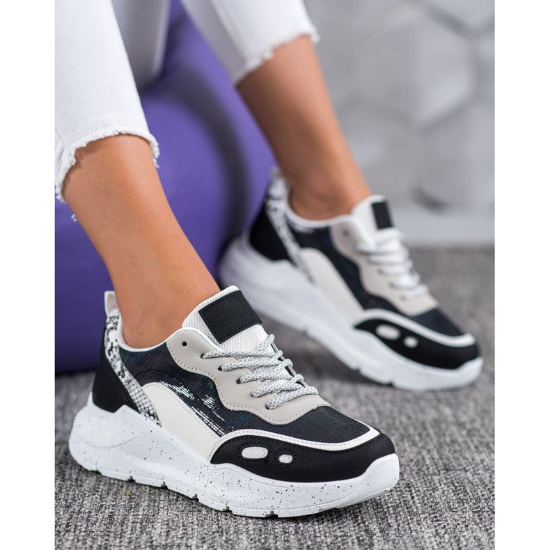 Kayla Baskets à effet holo le noir 1