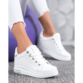 SHELOVET Baskets compensées blanches 5