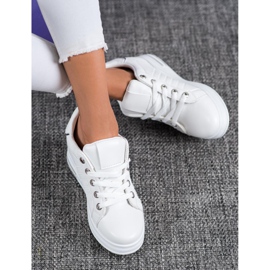SHELOVET Baskets compensées blanches 1