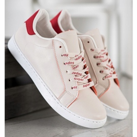 SHELOVET Chaussures de sport à la mode blanche rouge 2