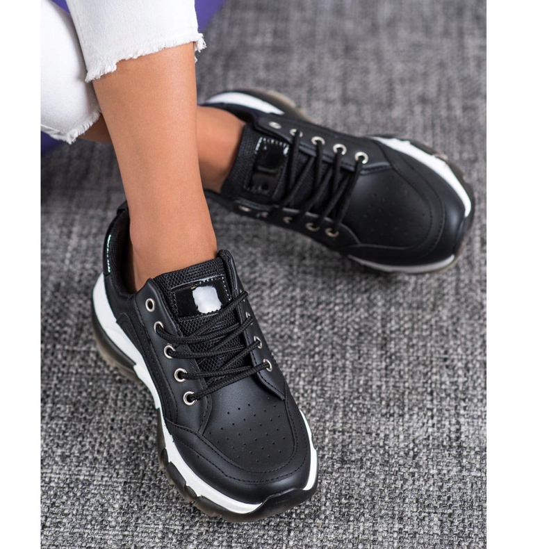 SHELOVET Baskets en cuir écologique le noir 1 SHELOVET Baskets en cuir écologique le noir 1