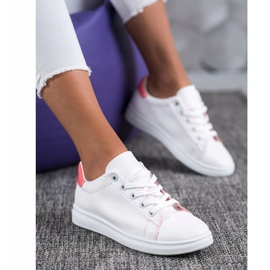 SHELOVET Chaussures de sport classiques blanche rose 1