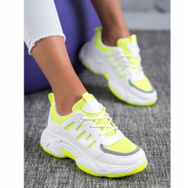 SHELOVET Baskets confortables avec maille blanche jaune 5
