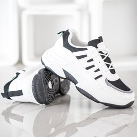 SHELOVET Baskets confortables avec maille blanche le noir 2