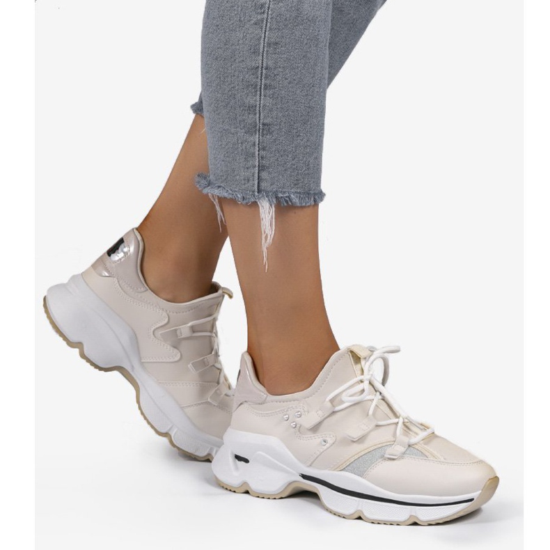 Baskets lycra beiges C947 2