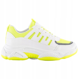 SHELOVET Baskets confortables avec maille blanche jaune 7