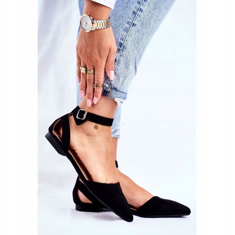 SEA Ballerines plates noires pour femmes avec ceinture avec Allison Spitz 1