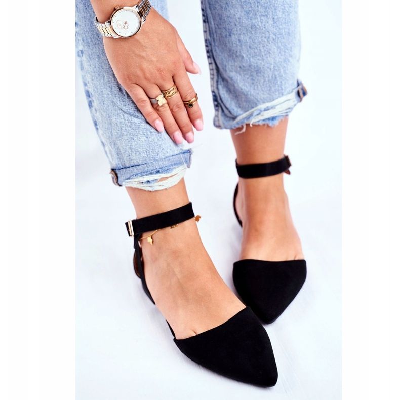 SEA Ballerines plates noires pour femmes avec ceinture avec Allison Spitz 2