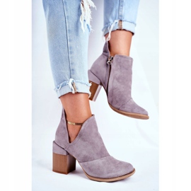 MSMG Boots femme à talon Gris coupe Meliori 2