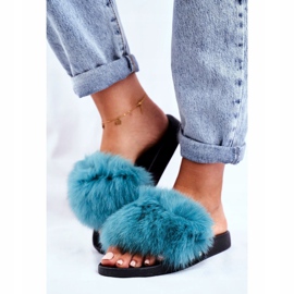 Chaussons Femme Fourrure Naturelle Vert Bushido 2