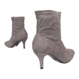 Bottines grises sur épingle, slip-on F183 1