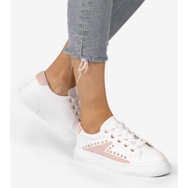 Baskets classiques blanches avec strass A88-69 1