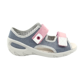 Chaussures enfant Befado 065X145 bleu marin rose gris 1