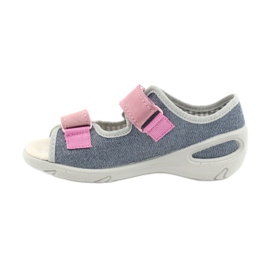 Chaussures enfant Befado 065X145 bleu marin rose gris 2