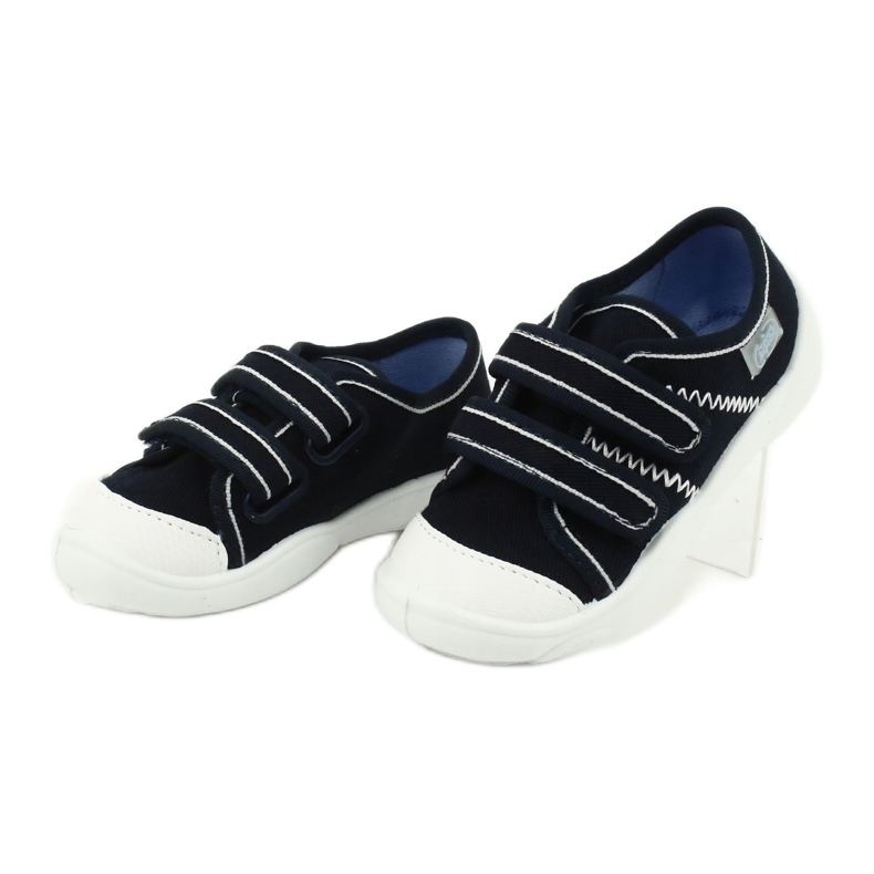 Chaussures enfant Befado 907P118 blanche bleu marin 3 Chaussures enfant Befado 907P118 blanche bleu marin 3