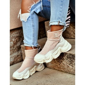 Chaussures de sport hautes pour femmes Big Star White GG274608 blanc 1