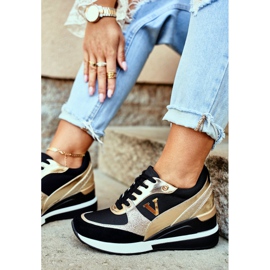 Vinceza Chaussures de sport pour femmes Sneakers Noir et or 21-10574 le noir jaune 2 Vinceza Chaussures de sport pour femmes Sneakers Noir et or 21-10574 le noir jaune 2