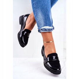 Mocassins Femme Lordsy Cuir Verni Noir Nicole 2589 2