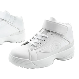 Baskets de sport en similicuir blanches B-05 4