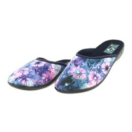Chaussons fleurs 3D Adanex 25562 bleu marin bleu rose vert 2