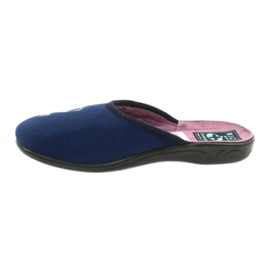 Chaussons Adanex 25626 en velours bleu marine violet 1
